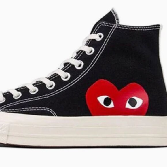 Converse Comme des Garçons PLAY x Chuck 70 2022 High Black - Woman Size 8 - Picture 1 of 8